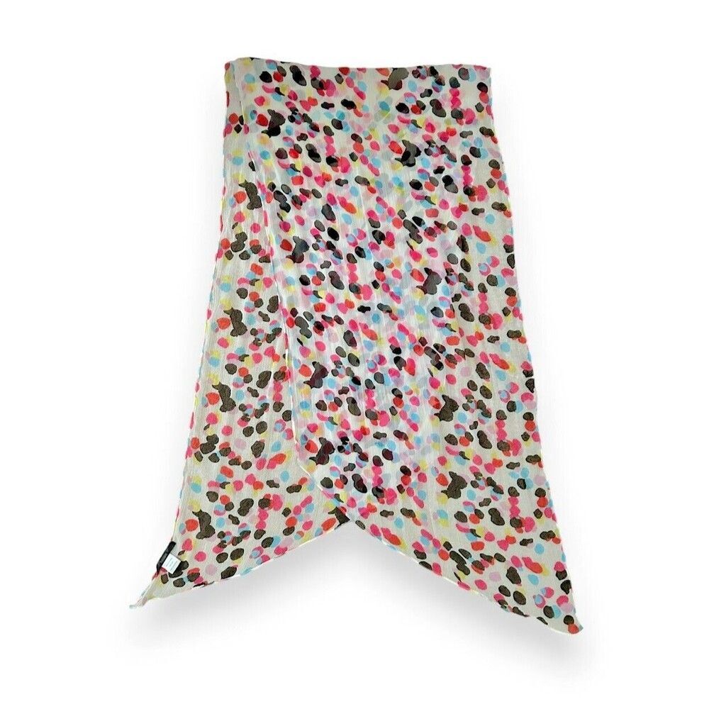 Multicolor Polka Dots Scarf 82" x 19" Rectangular Scarve Unisex